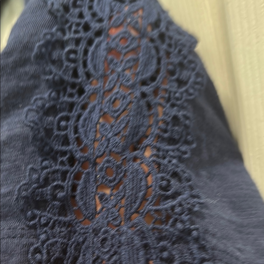 Westport Blue Boxy Short Sleeve T-Shirt with Peter Pan Collar - Picture 2 of 4
